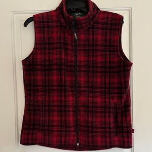 Woolrich Women's Red and Black Plaid Vest